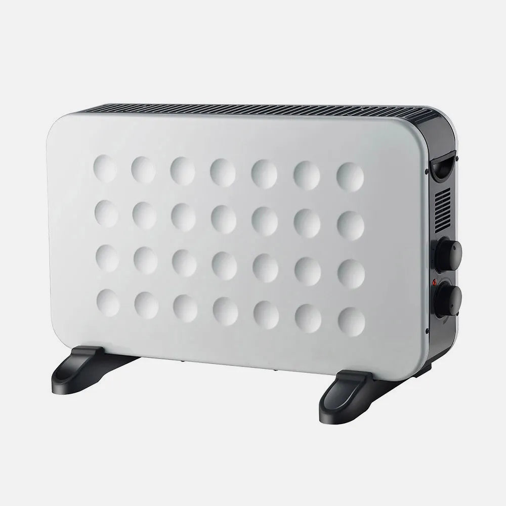 CONVECTOR HOGAR 2000W BLANCO/NEGRO 2POTENCIAS TERMOST.REGULABLE PROTECC.CONTRACALENTAMIENTO,TURBO 38X61X22CM