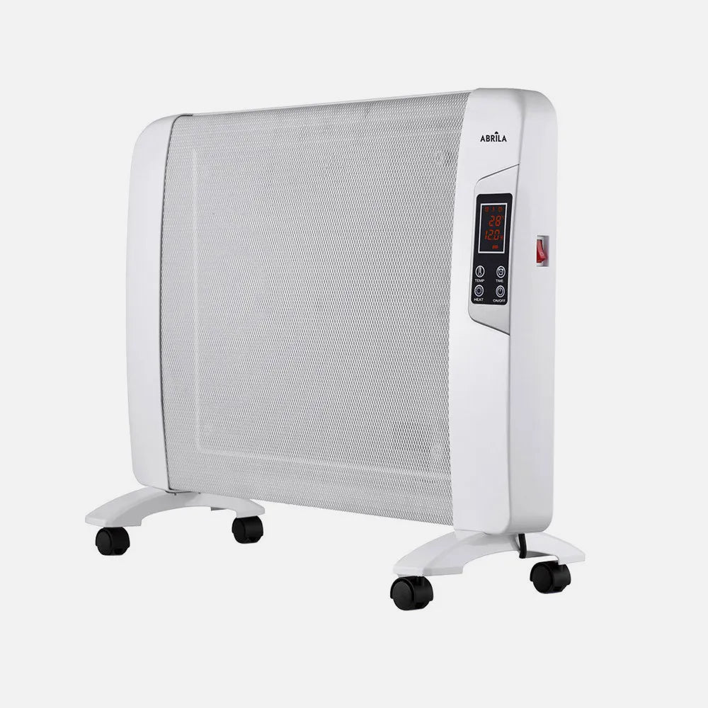 RADIADOR DE MICA ABRIGO 2000W 1ELEMENTO BLANCO C/REMOTO TEMPORIZADOR DISPLAY TERMOSTATO REG.54X82,5X27CM