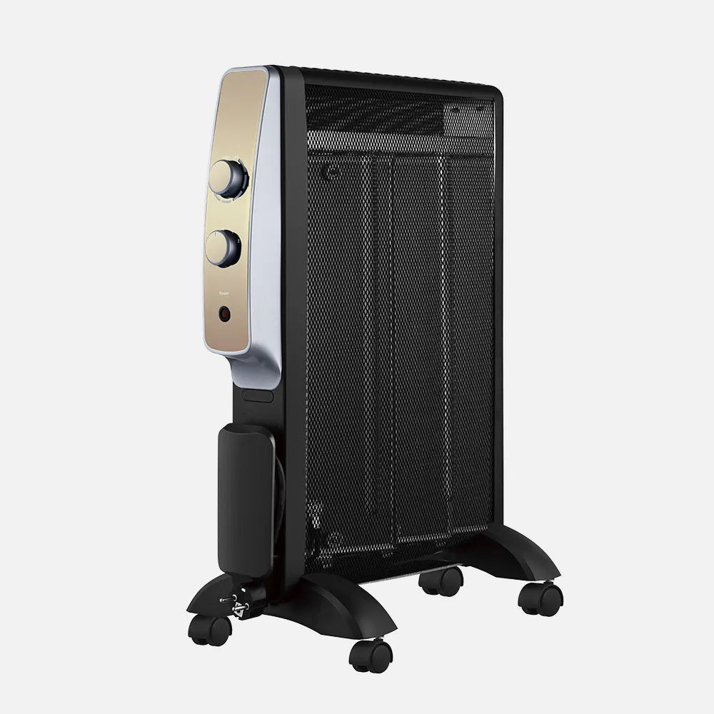 RADIADOR DE MICA ABRIGO 1500W 3ELEM BLANCO/PLATA 2POT ANTIVUELCO,LUZ INDICADORA TERMOST.REGULABLE 61,5X47X26,5CM