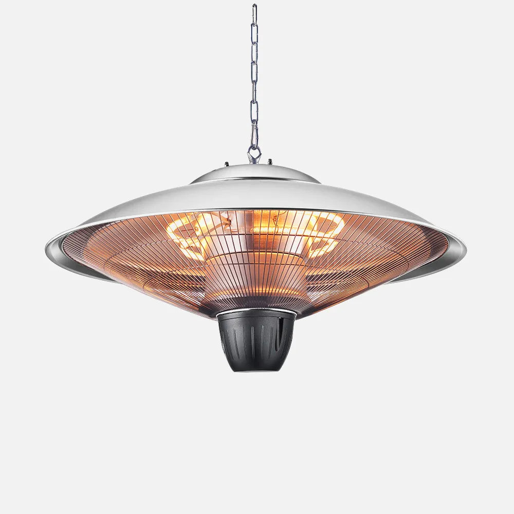 CALEFACTOR EXTERIOR COLGANTE KOEL 2000W PLATA 2POTENCIAS IP34 100X60X60 CM