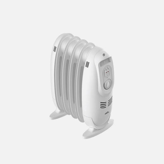 RADIADOR ACEITE IRLANDA 600W BLANCO 3POTENCIAS TERMOST.REGU 5ELEMENTOS PROTEC.SEGURID.ASA 38,2X27,5X18CM