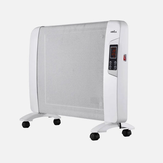RADIADOR DE MICA ABRIGO 2000W 1ELEMENTO BLANCO C/REMOTO TEMPORIZADOR DISPLAY TERMOSTATO REG.54X82,5X27CM