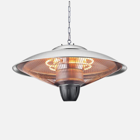 CALEFACTOR EXTERIOR COLGANTE KOEL 2000W PLATA 2POTENCIAS IP34 100X60X60 CM
